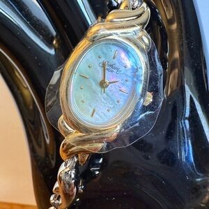 Gorham Gold Tone and Sterling Silver Dolphin Wristwatch